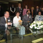 Com os padrinhos, o embaixador Mauro Vieira e a ministro Maria Dulce Barros